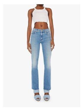 MOTHER the outsider sneak in flag me down blue wash jeans denim pants size 24